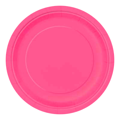 Hot Pink Round Dessert Plates BIG 20 Pack