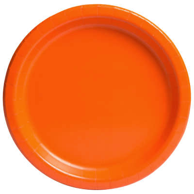 Orange Round Dinner Plates BIG 16 Pack