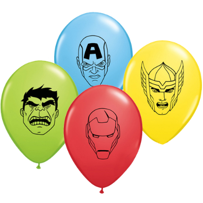 Avengers Faces Assorted 5" Latex Balloons 100 Pk Avengers Faces Assorted 5" Latex Balloons 100 Pk