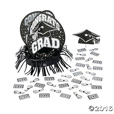 Graduation 23 Piece Table Decorating Kit - Black Graduation 23 Piece Table Decorating Kit - Black