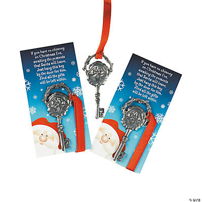 Pewtertone Metal Santa Key with Card