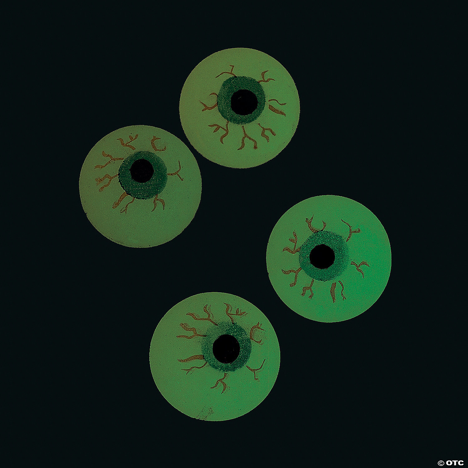 Glow In Dark Eye Ball Bounce Balls - 12 Pack