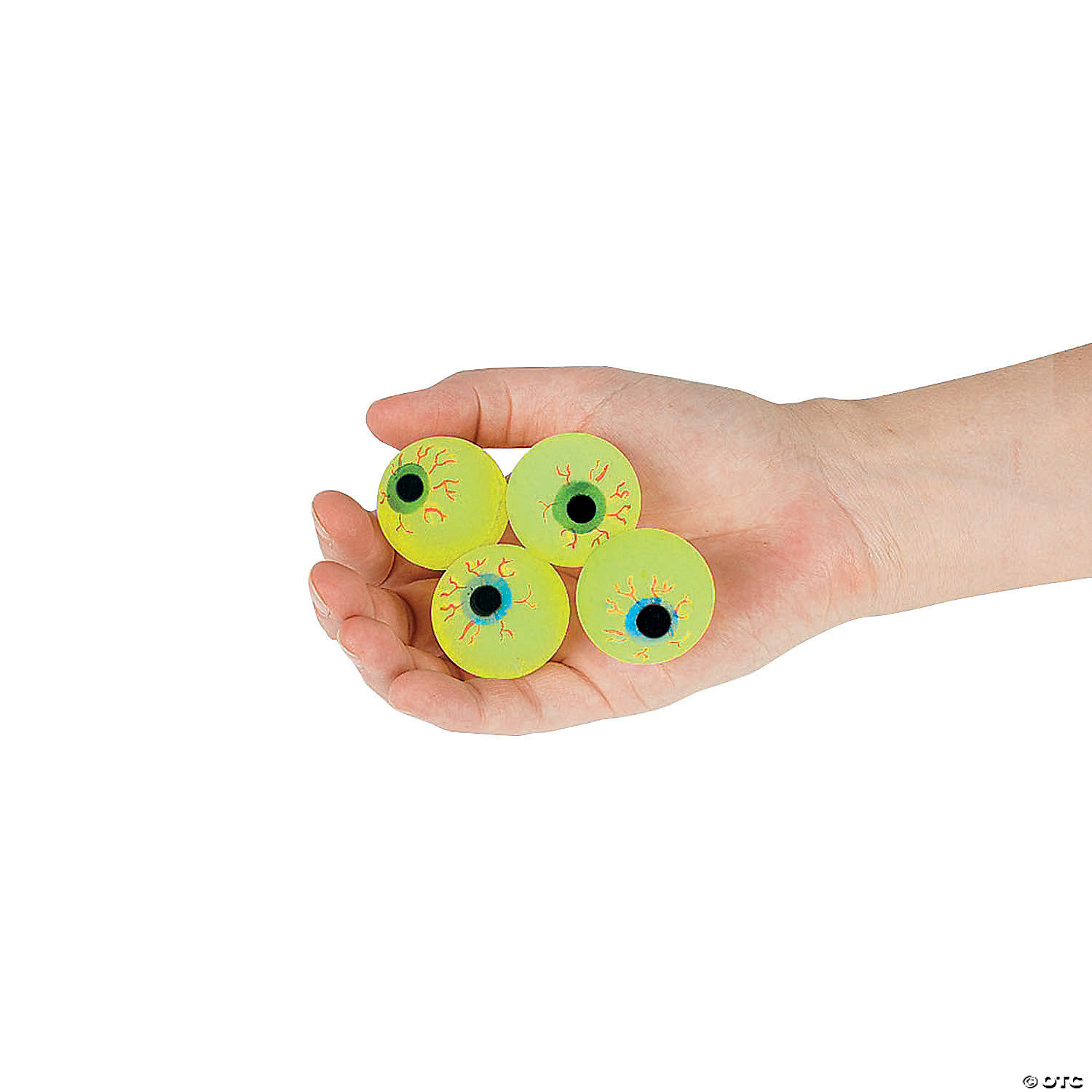 Glow In Dark Eye Ball Bounce Balls - 12 Pack