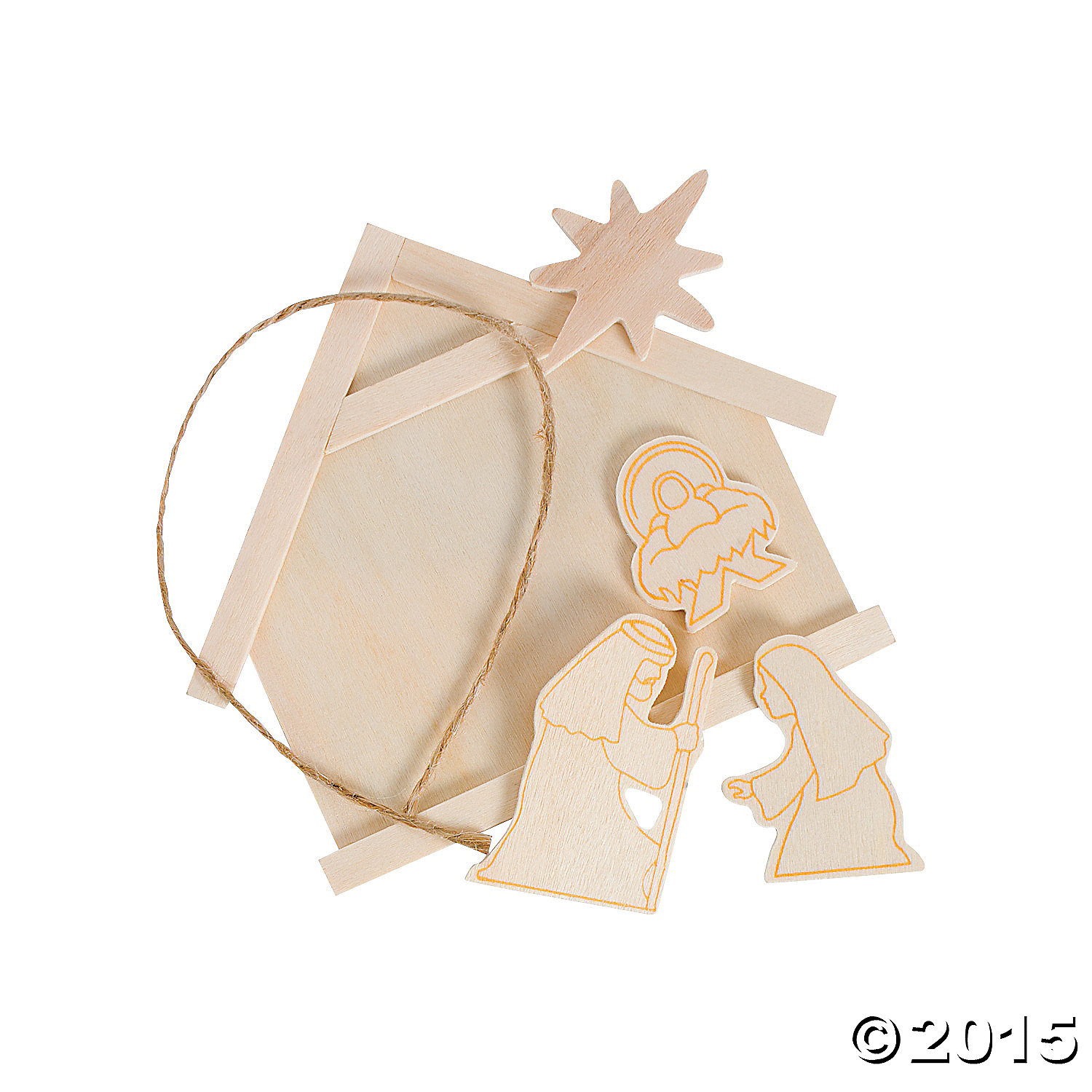 DIY Nativity Wood Ornaments - 12pk