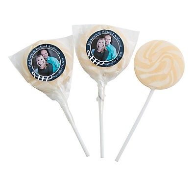 Personalized Custom Photo White Swirl Pops - 24 Pk Party Supplies ...