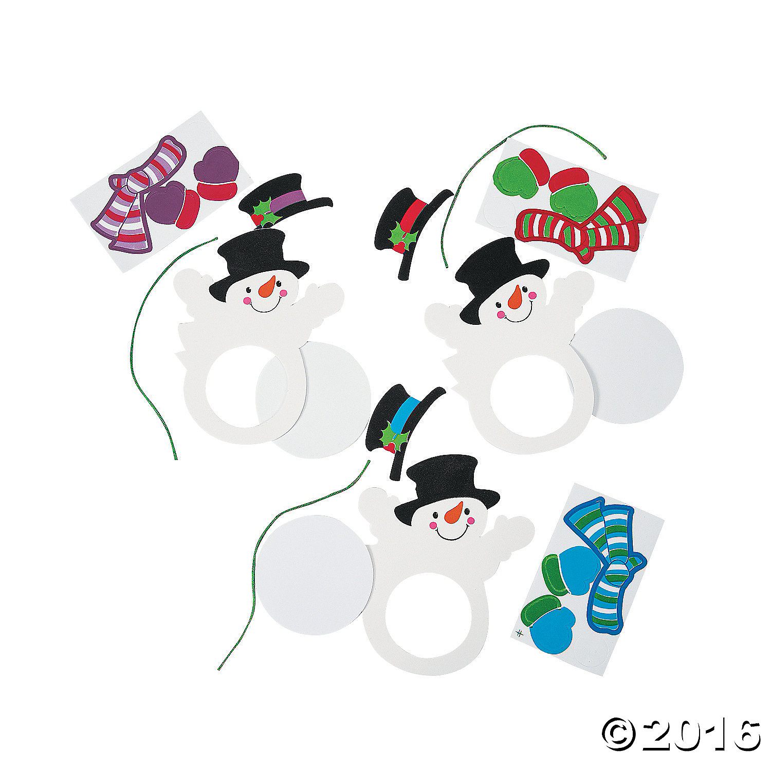 Snowman Picture Frame Ornament Craft Kit -12 Pack