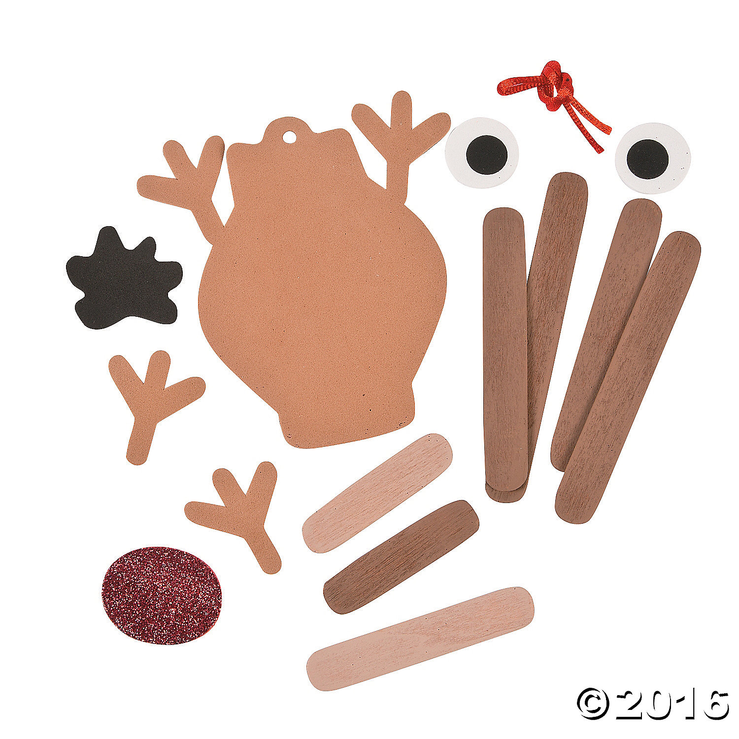 Reindeer Craft Stick Ornament Craft Kit -12 Pack