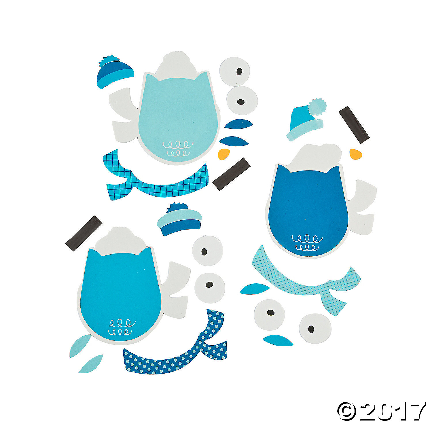 Winter Owl Magnet Craft Kit -12 Pack