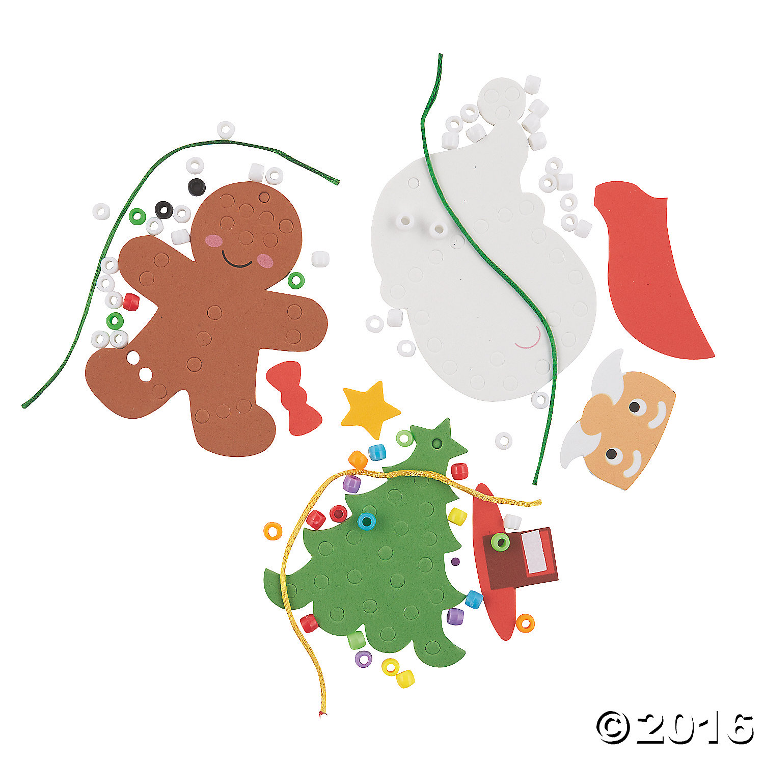 Bead Christmas Ornament Craft Kits - 12 Pack