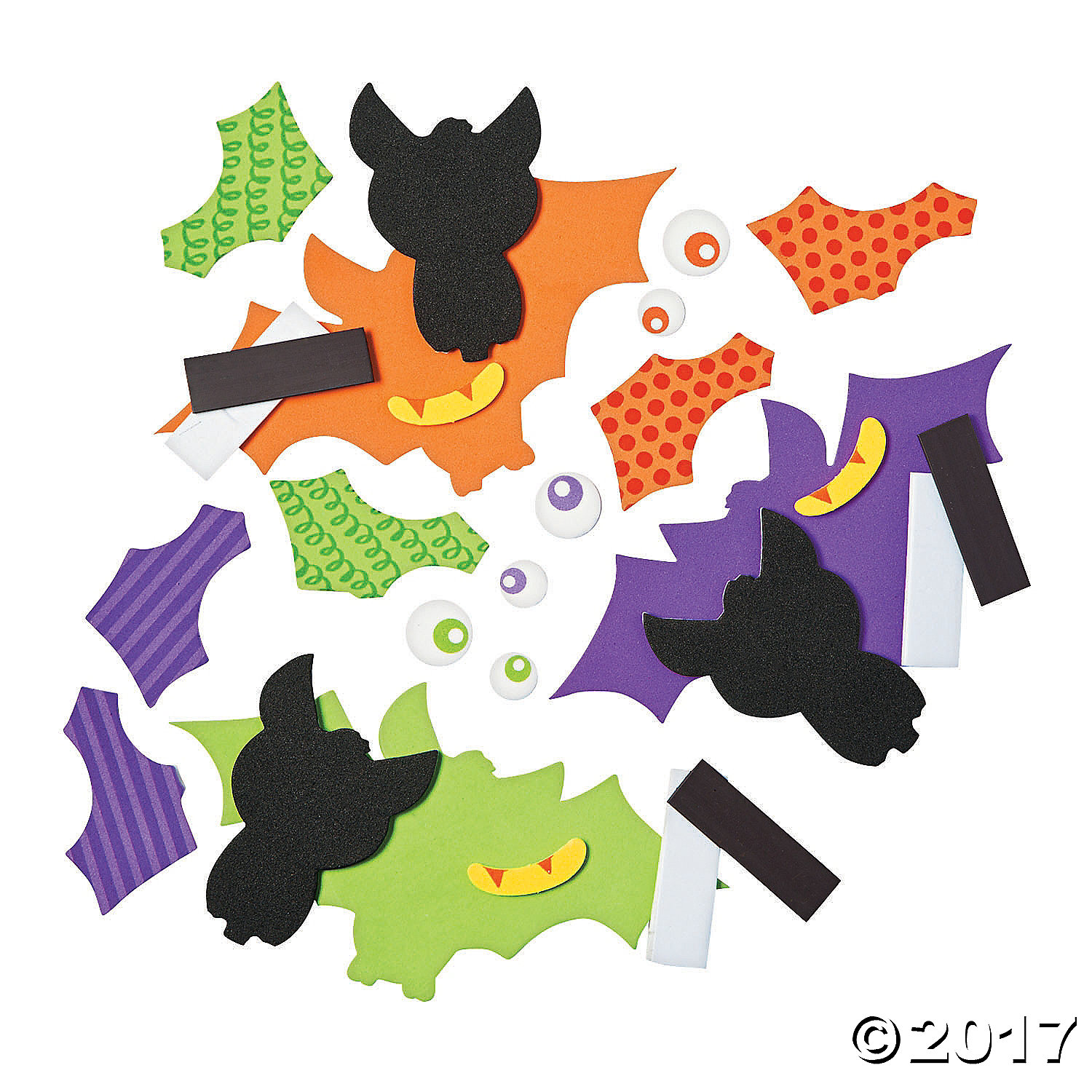 Patterned Bat Magnet Craft Kits.