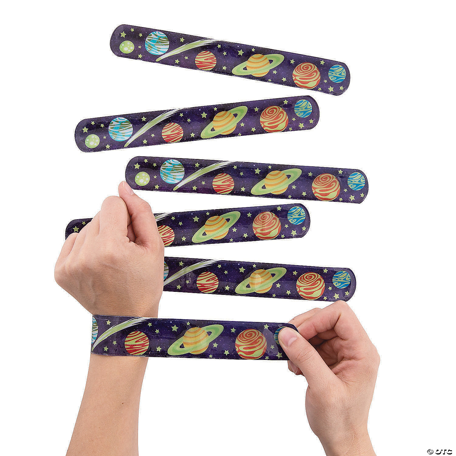 Glow Space Metal Slap Bracelets-4Pk