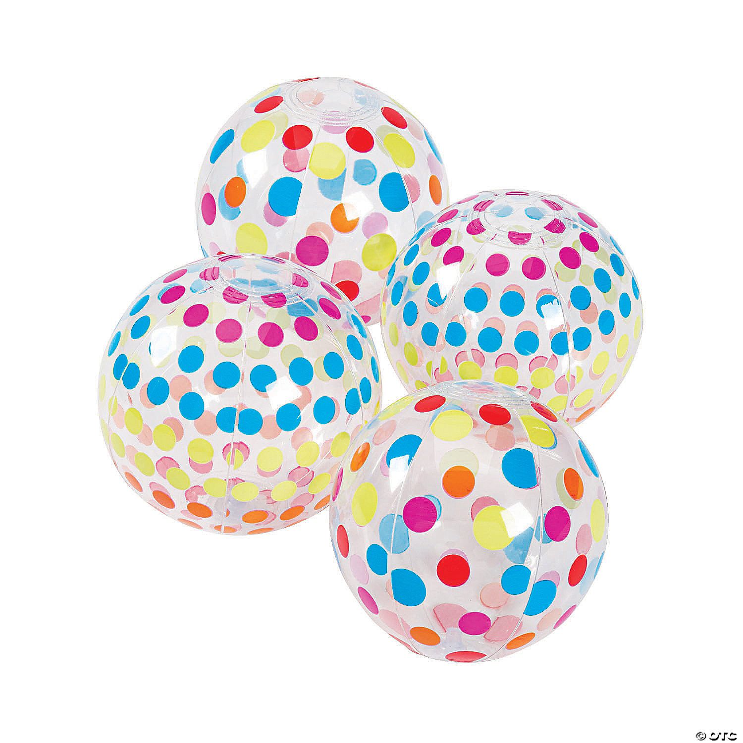 Inflatable Polka Dot Beach Balls-12Pk