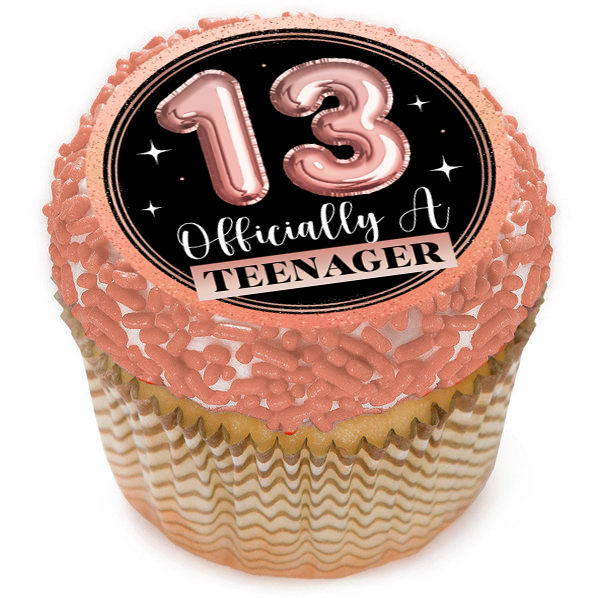 13th Birthday Cupcake Icing Toppers 12pk