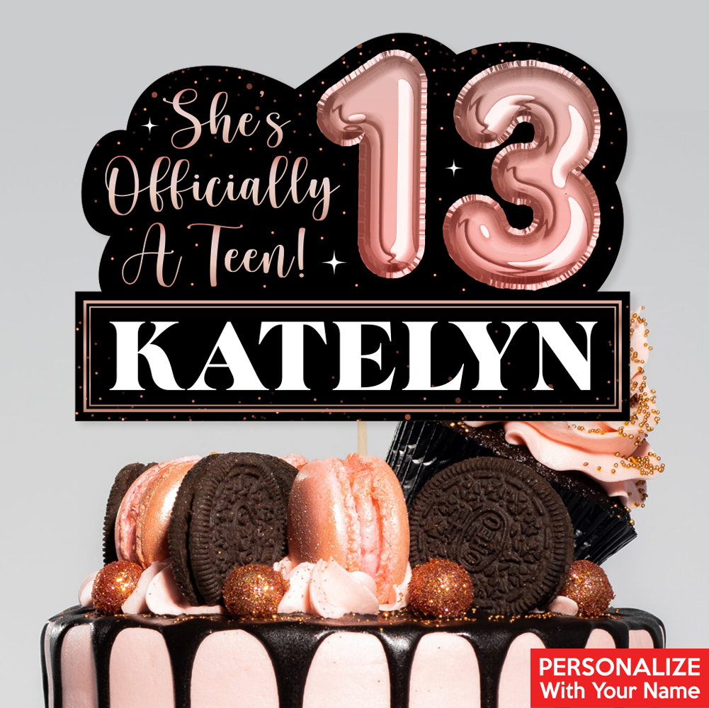 13th Birthday Girl PERSONALIZED Cake Pick Topper