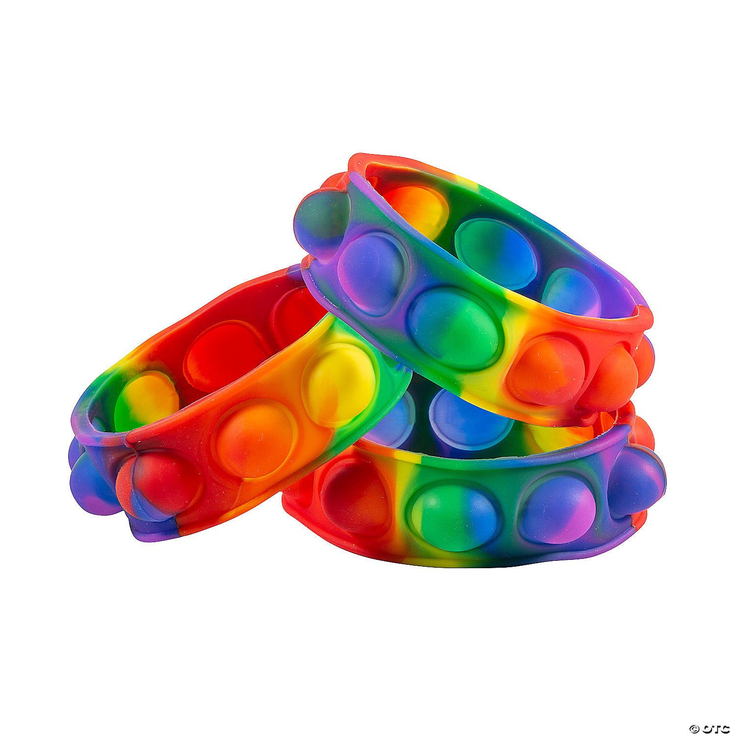 Bubble Popping Rainbow Bracelets - 12 Pack