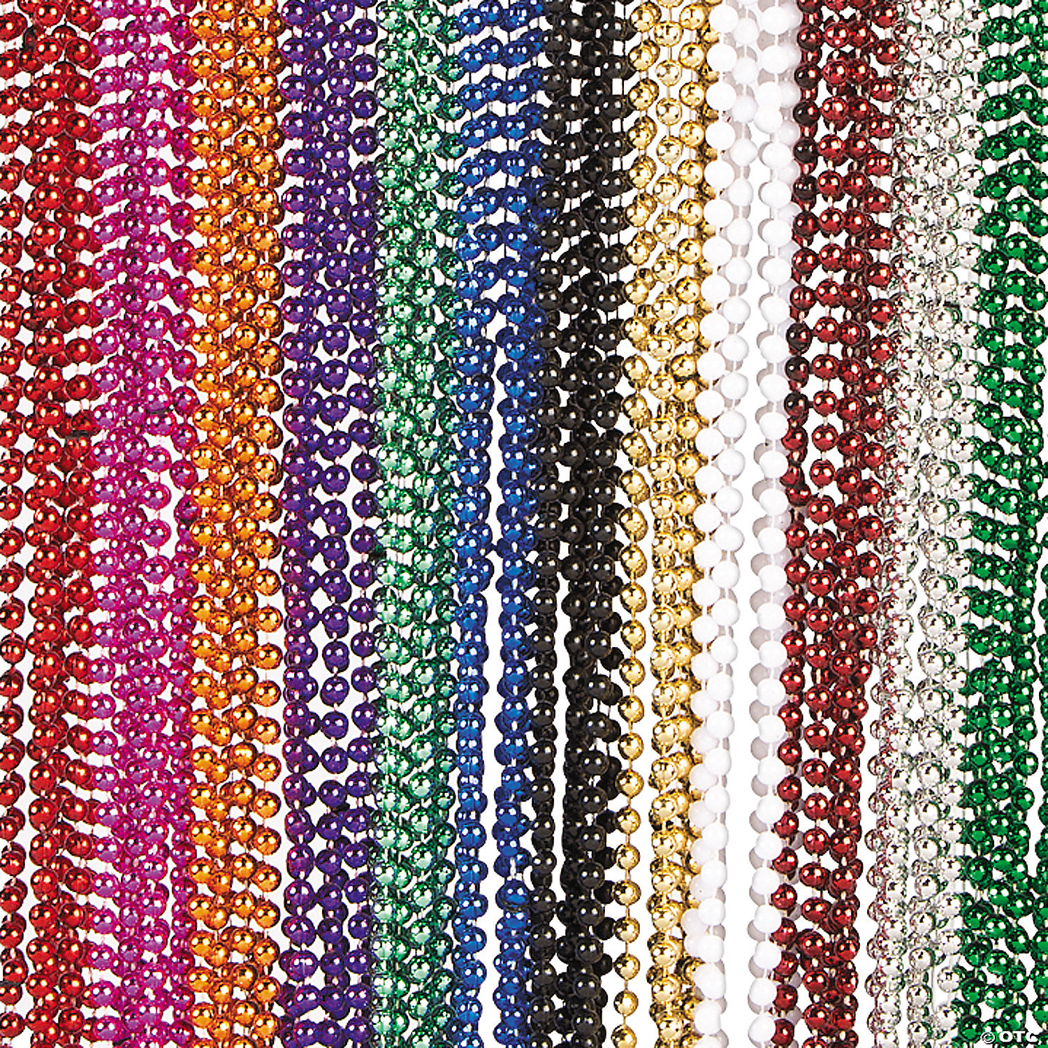 Metallic Long Bead Necklaces - 48 Pk
