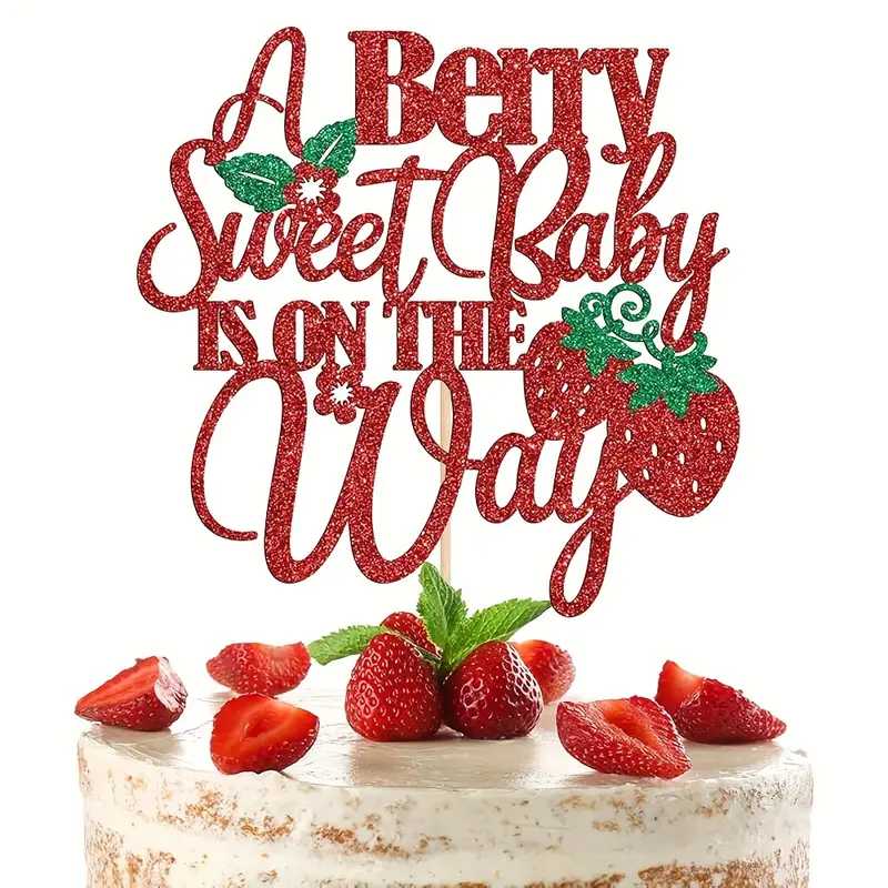 Berry Sweet Baby Large Glittering Cake Topper