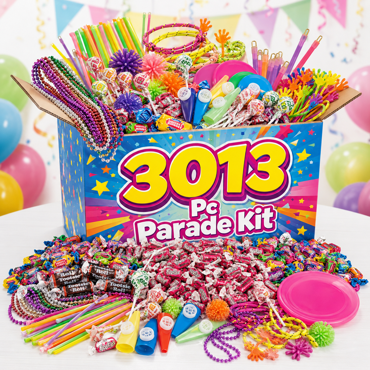 3013 Piece Parade Toy and Candy Assortment