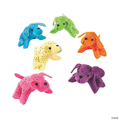 Neon Plush Dogs - 12Pk