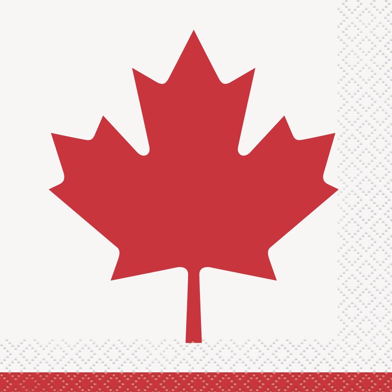 Canada Day Classic Maple Beverage Napkins – 16pk