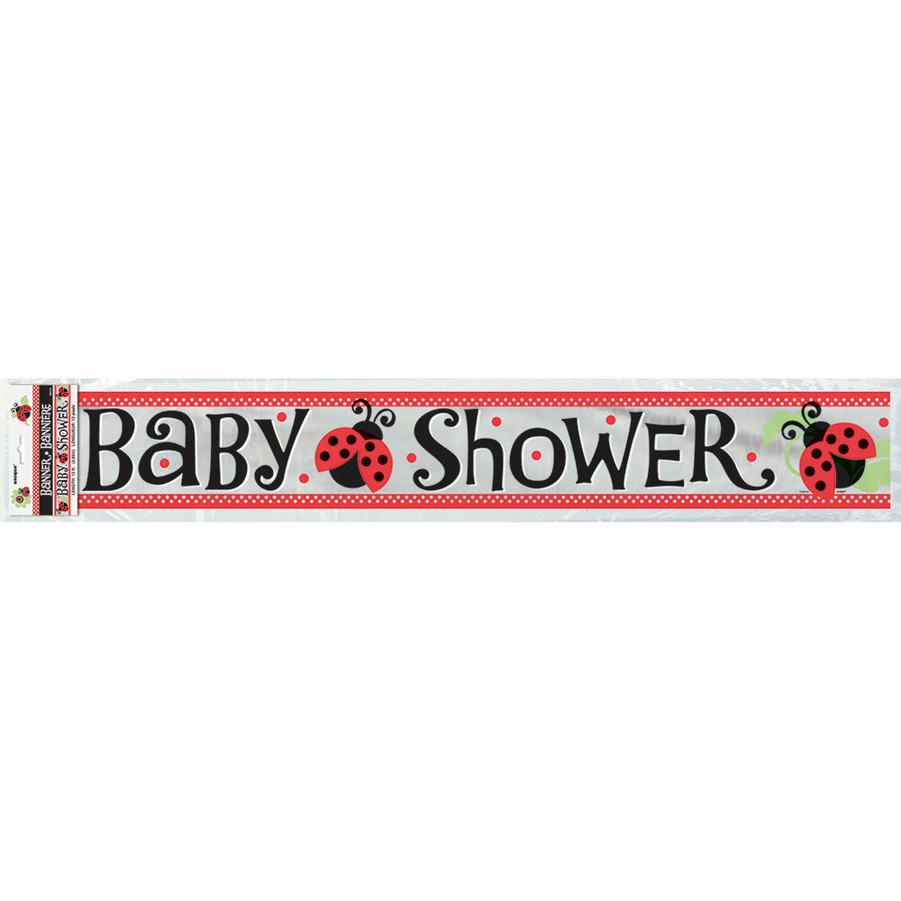 Ladybug Baby Shower Metallic Foil Banner - 12 Feet