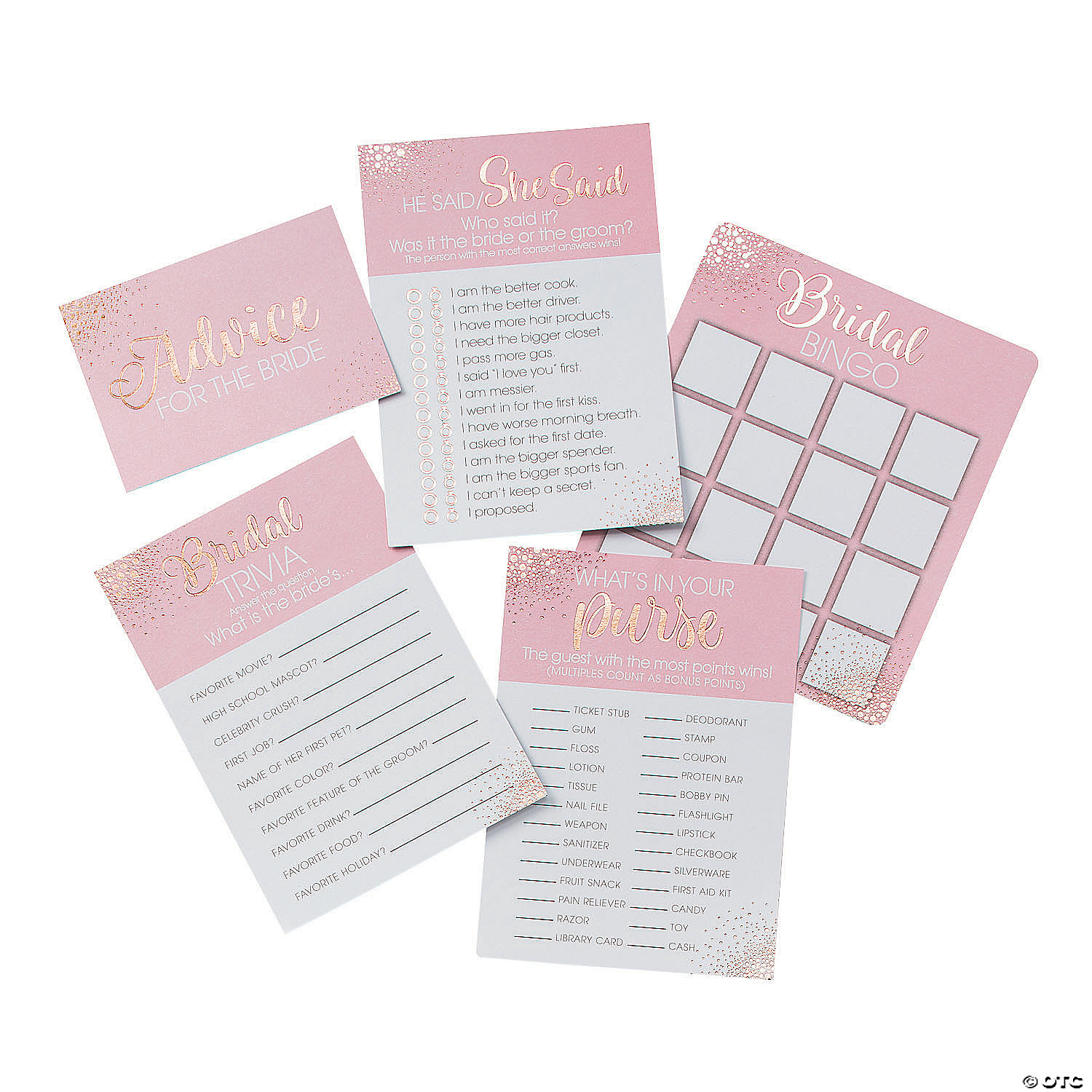Bridal Shower 5-Game Activity Pack for 25