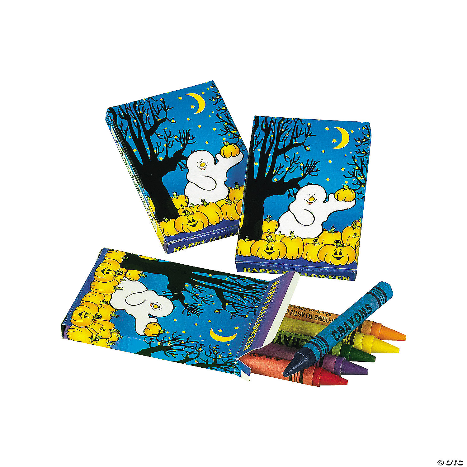 6-Colour Pumpkin Patch Halloween Crayons - 24 Boxes