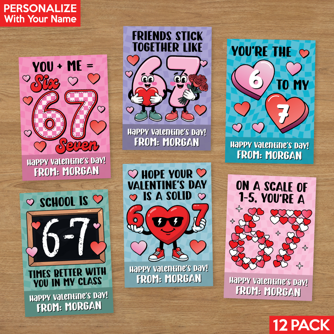 67 PERSONALIZED Valentine Cards 12 PK