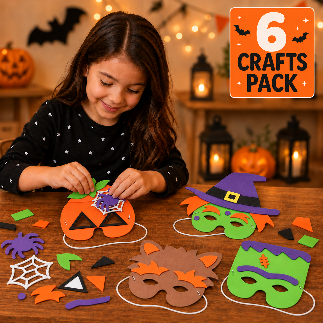 Foam Big Mask Craft Kits - 6 pack
