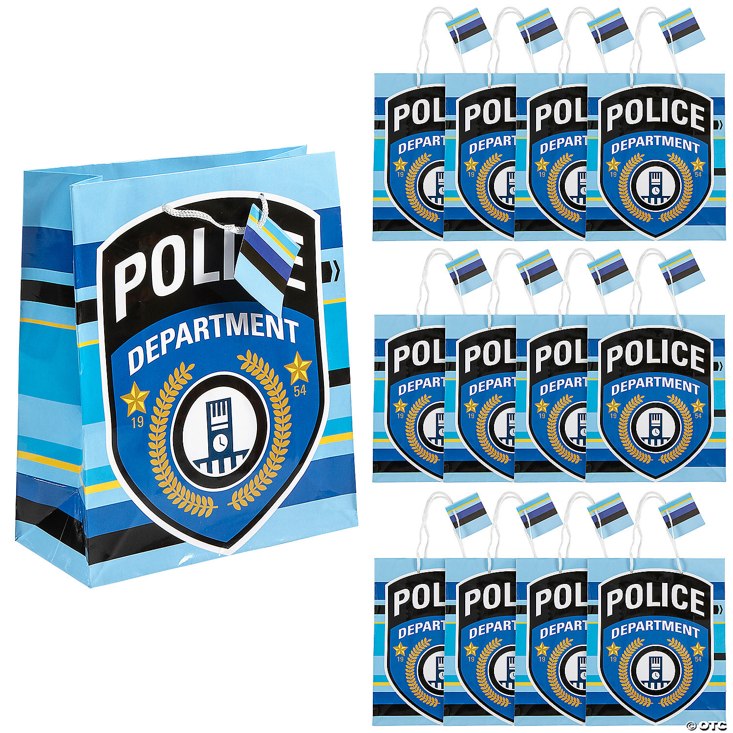 Police Department Gift Bags - 12 PK w/Handles