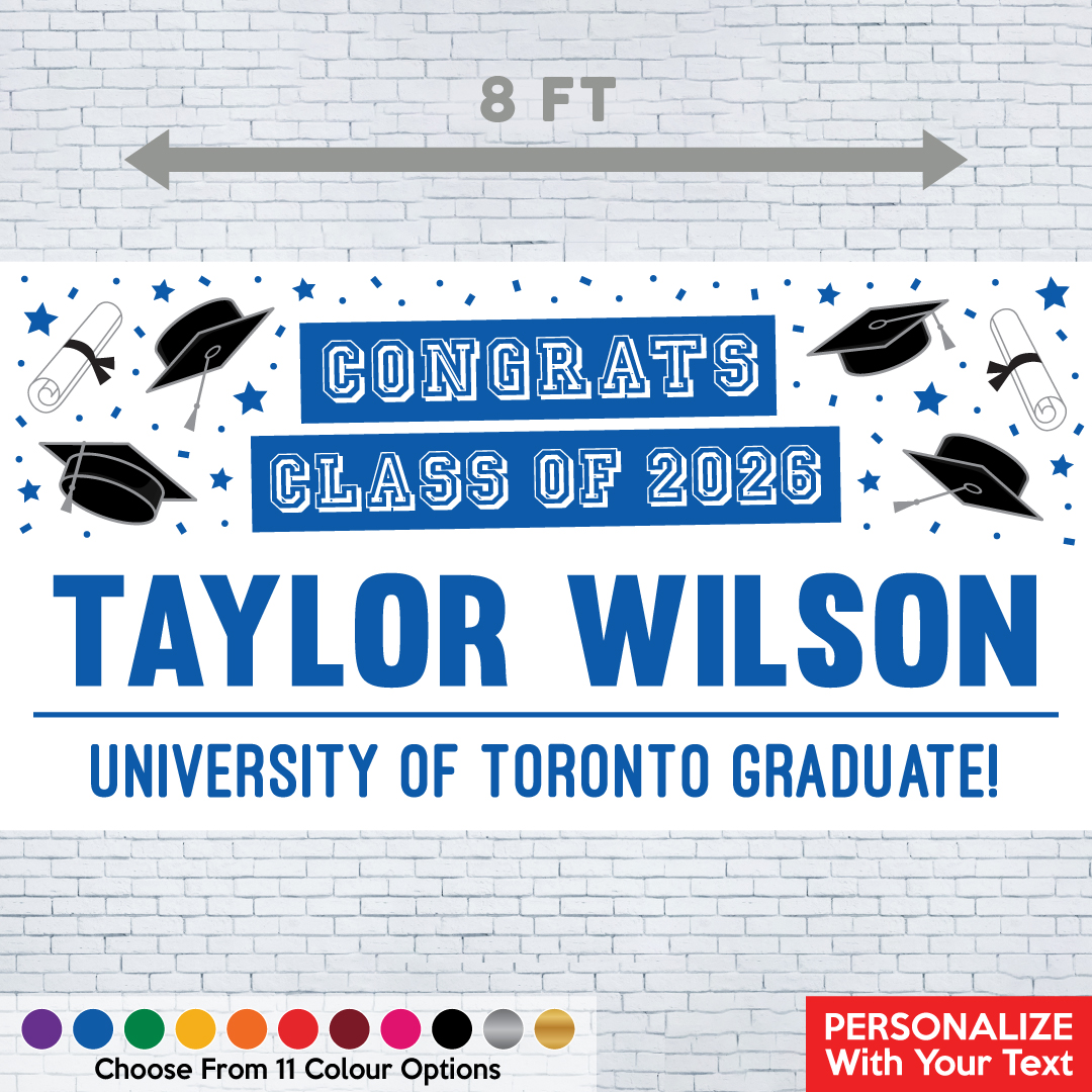 Grad Cap PERSONALIZED Gigantic 8FT Vinyl Banner