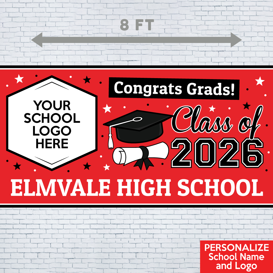 Grad Red 2 PERSONALIZED Gigantic 8FT Vinyl Keepsake Banner