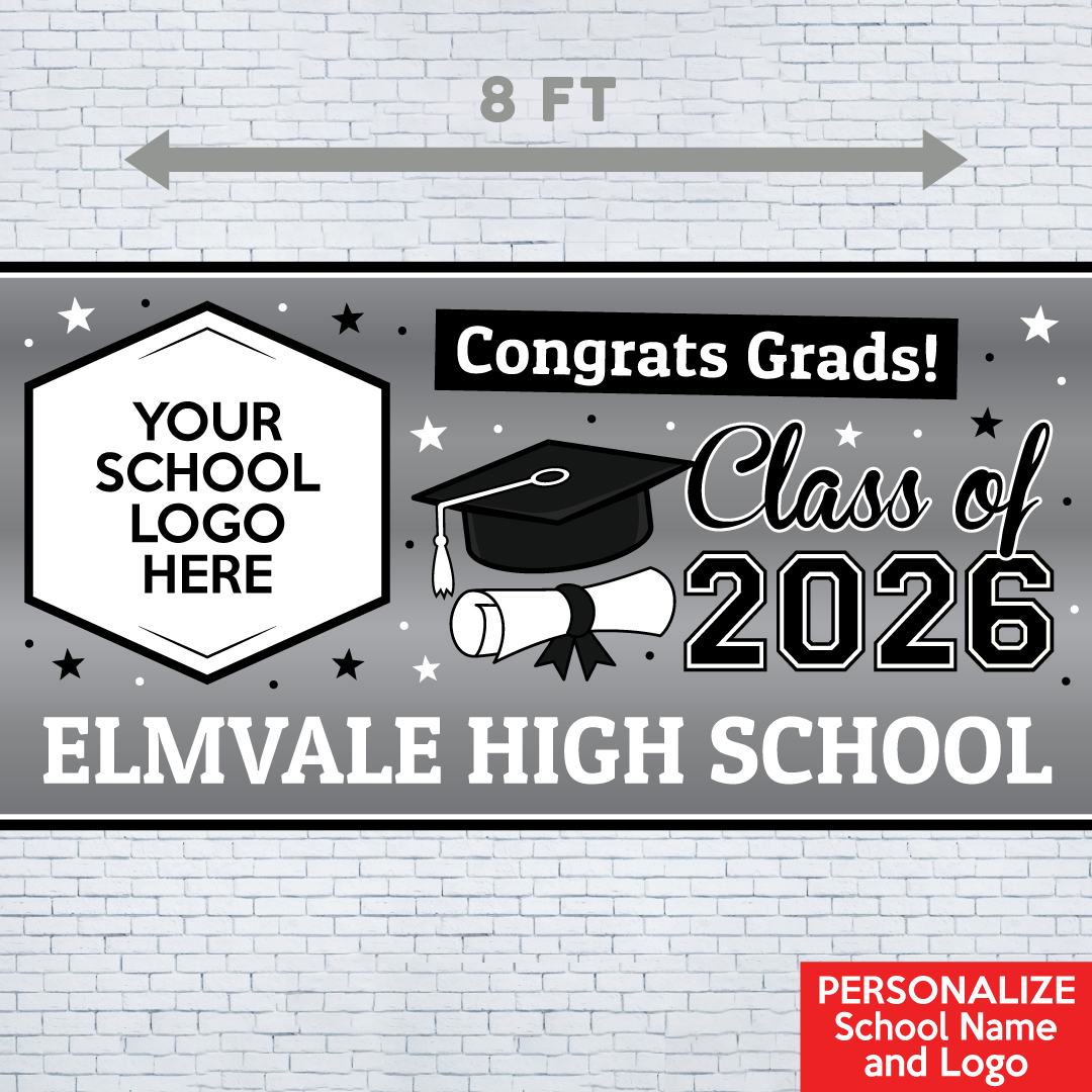 Grad Silver 2 PERSONALIZED Gigantic 8FT Vinyl Keepsake Banner