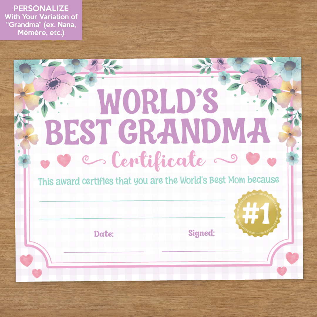 World's Best Grandma Activity Sheet