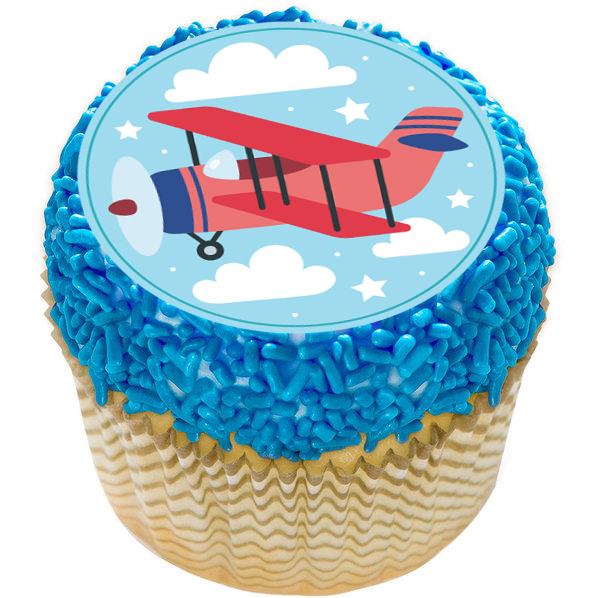 Airplane Cupcake Icing Toppers 12pk