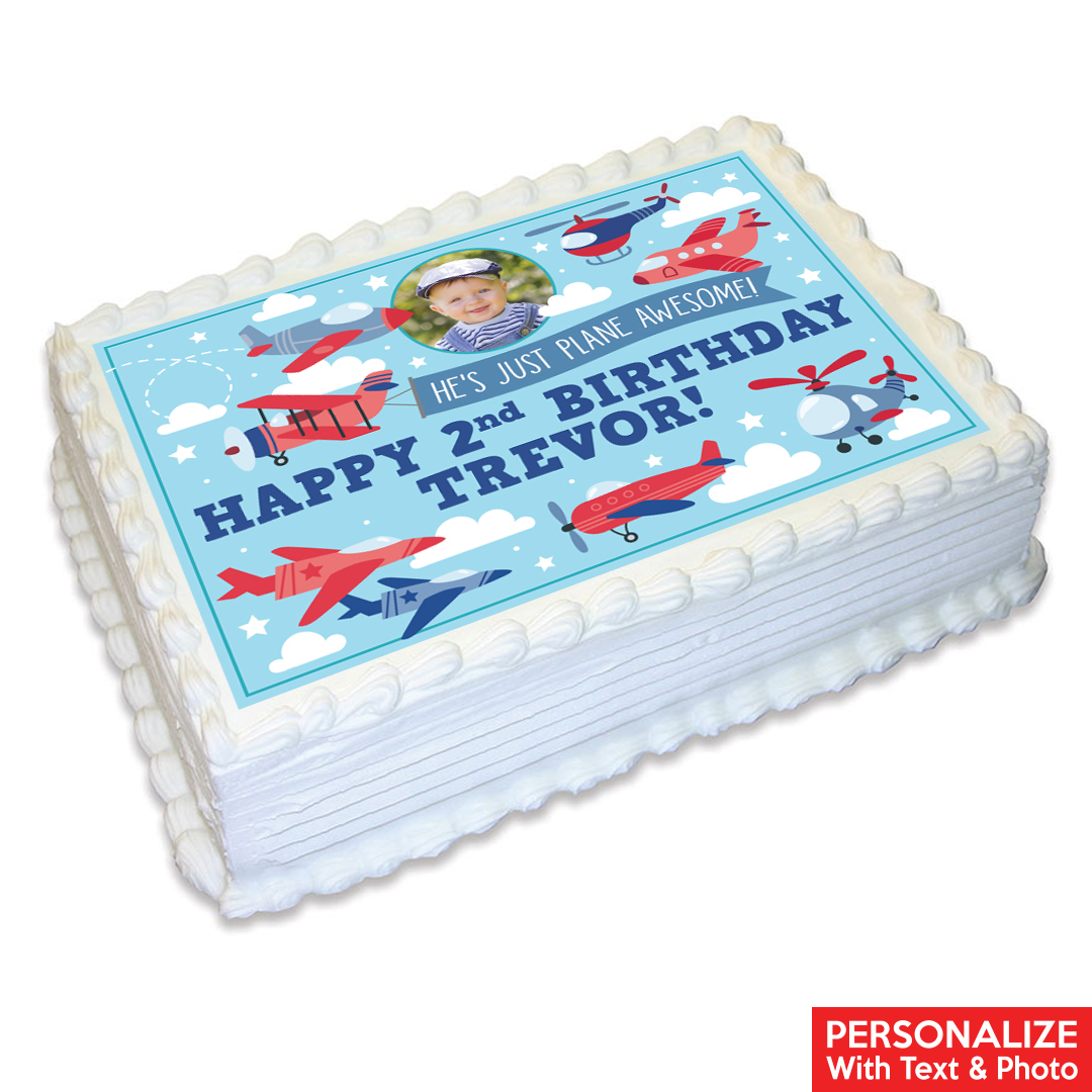 Airplane PHOTO Personalized Edible Icing