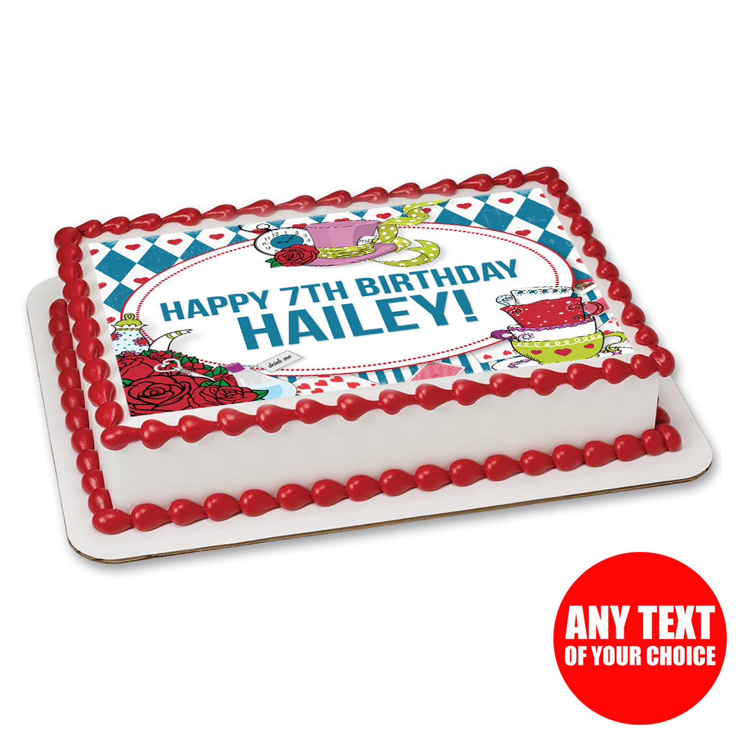 Alice In Wonderland Personalizable Edible Icing Party Supplies
