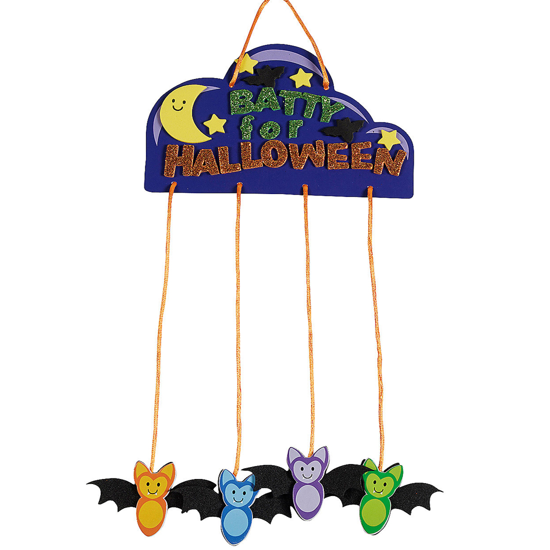 Colourful Bats Halloween Mobile Craft Kits 12 Pack
