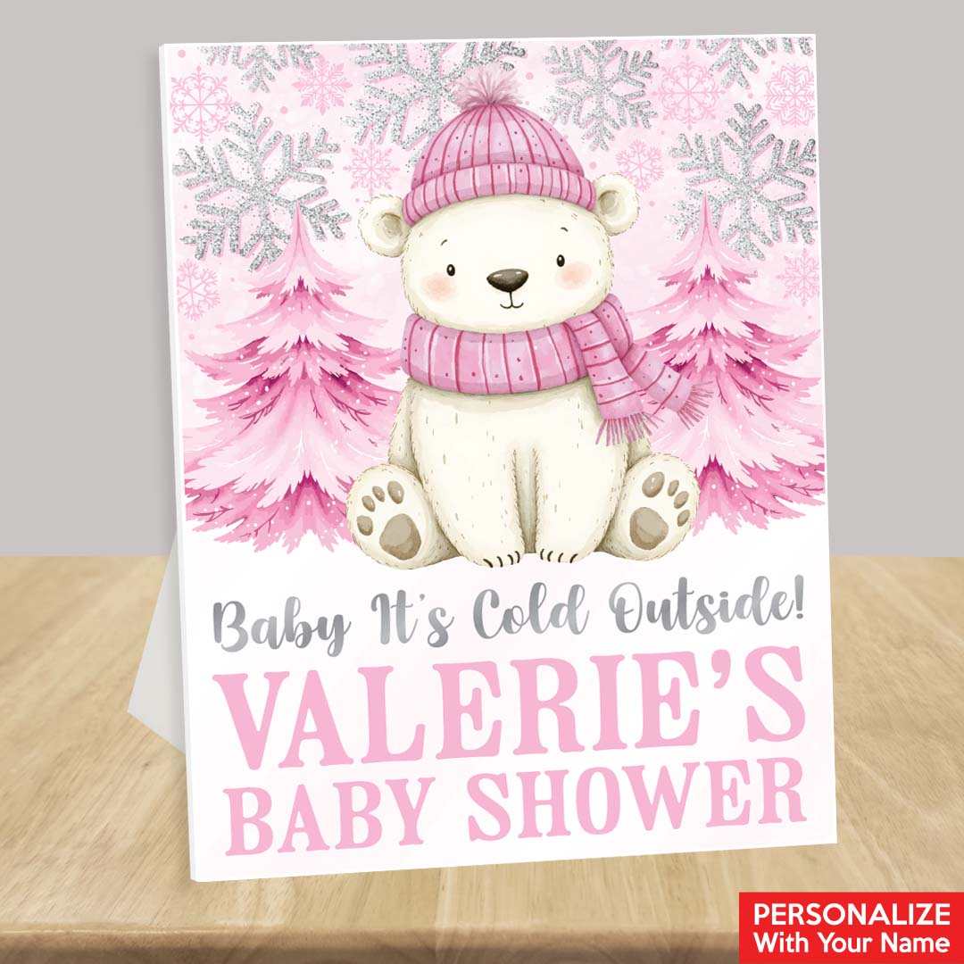 Baby it's Cold Outside Pink Personalized 14