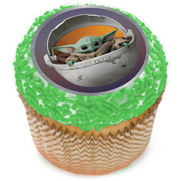 Baby Yoda Cupcake toppers/Baby Yoda cupcakes/cakes/ 12 in a set 