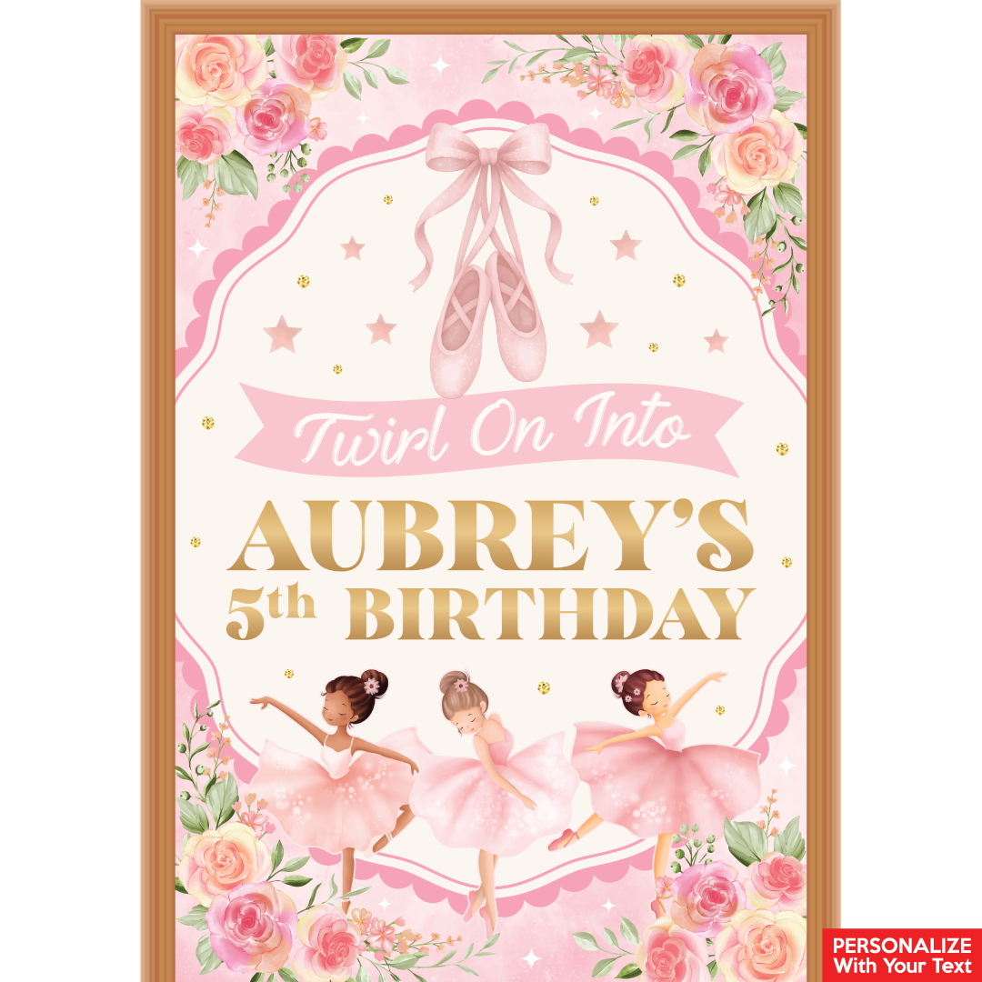 Ballerina PERSONALIZED Giant Vinyl Keepsake Door Sign