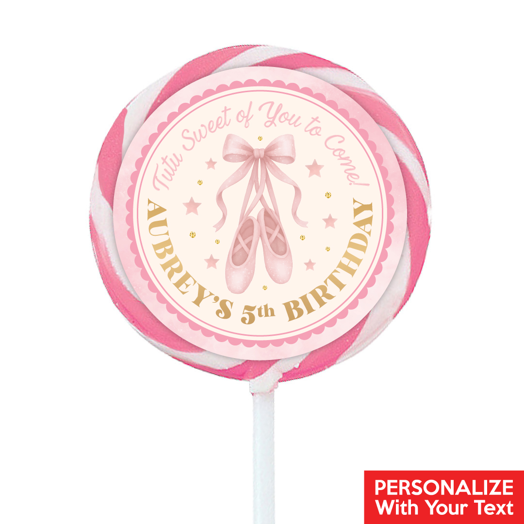 Ballerina PERSONALIZED Lollipops - 12 Pk