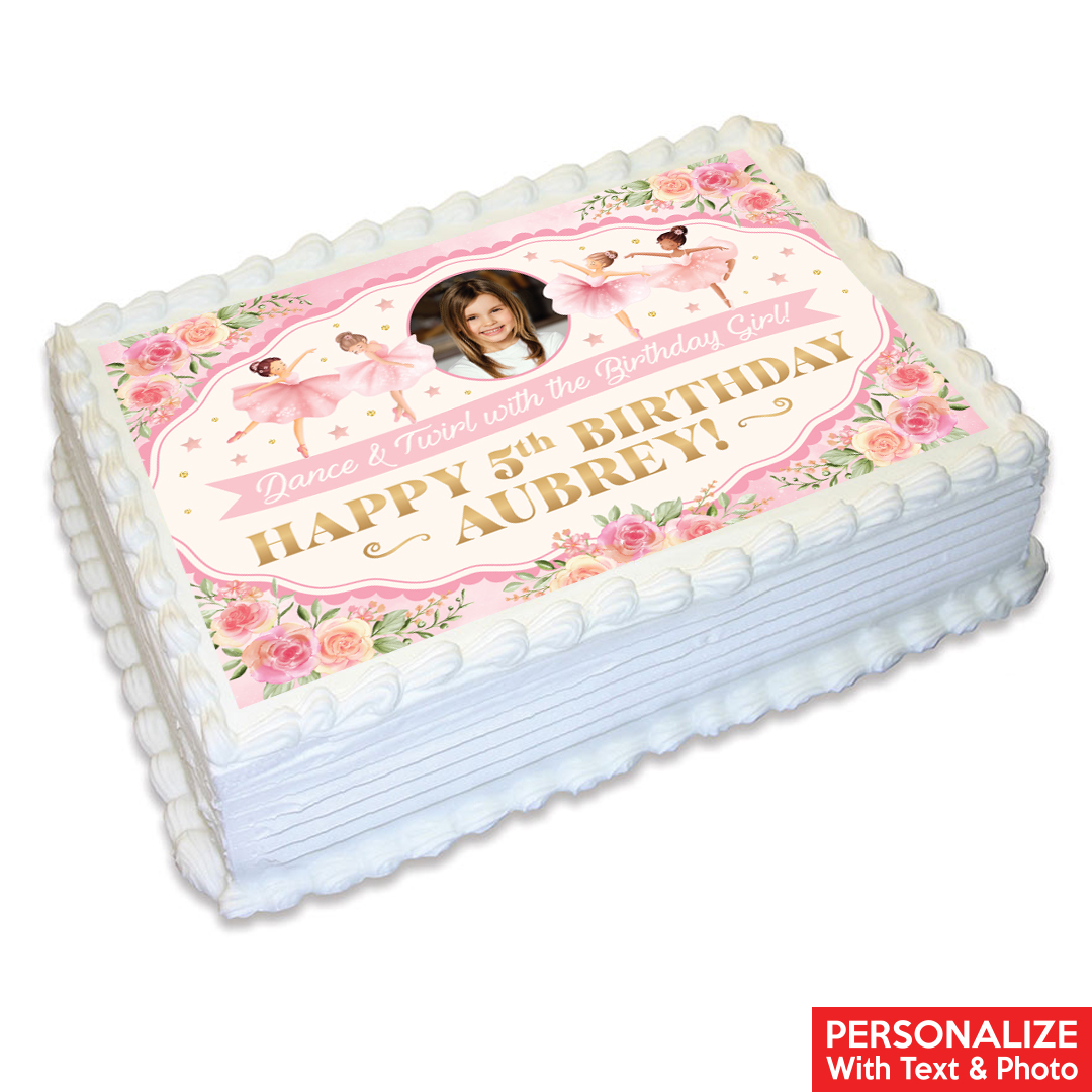Ballerina Photo Personalized Edible Icing