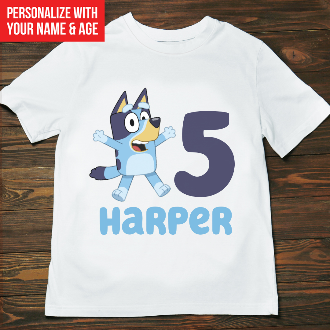 Personalized Bluey Birthday Shirt, Bluey Birthday Girl Shirts