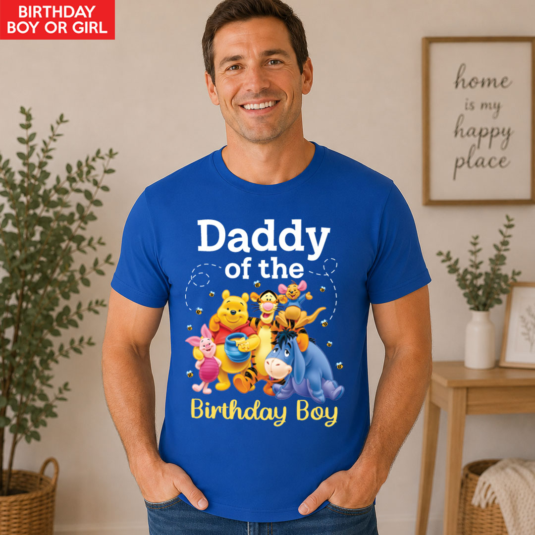 Daddy Winnie The Pooh & Friends Blue T-shirt