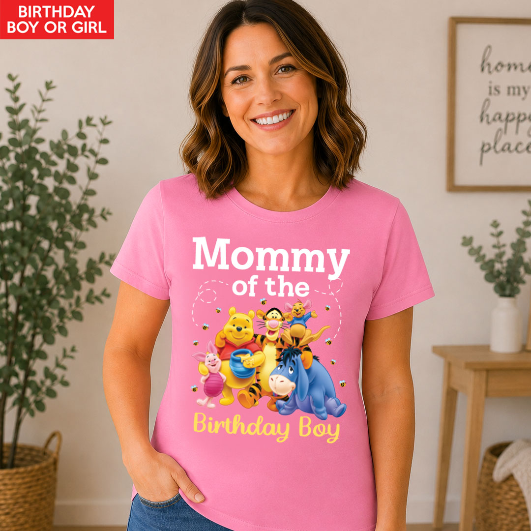 Mommy Winnie The Pooh & Friends Blue T-shirt