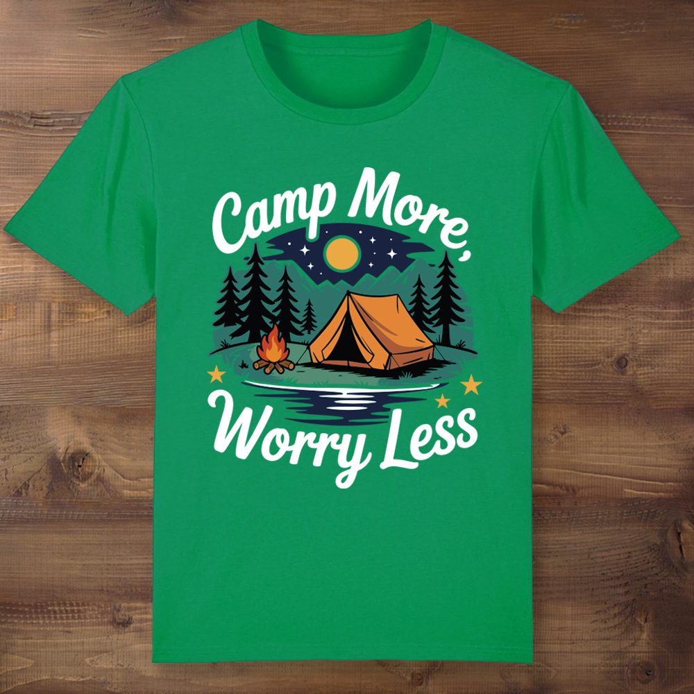 Camp More Worry Less Green T-shirt