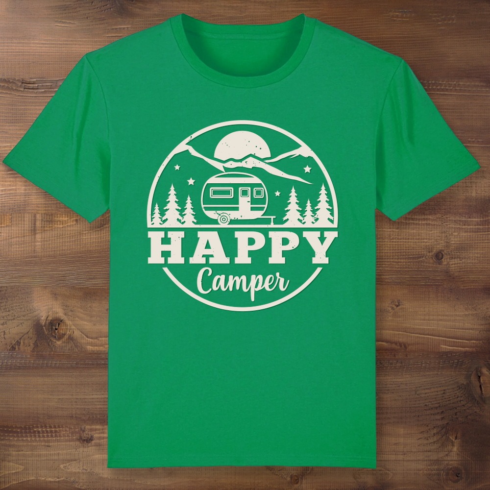 Happy Camper Green T-shirt- Choose Size