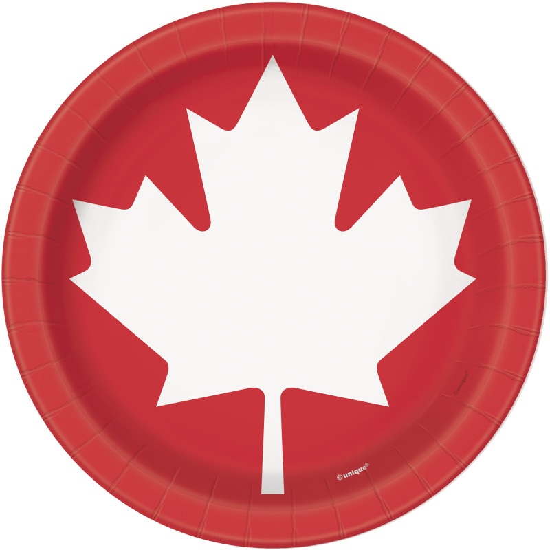 Canada Day Red Dessert Plates - 8 Pk