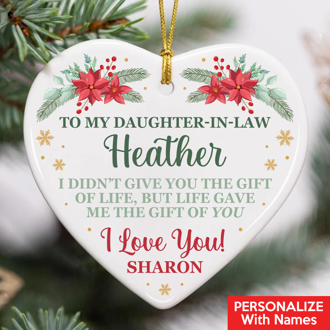 My Daughter-In Law Personalized Ceramic Heart Ornament